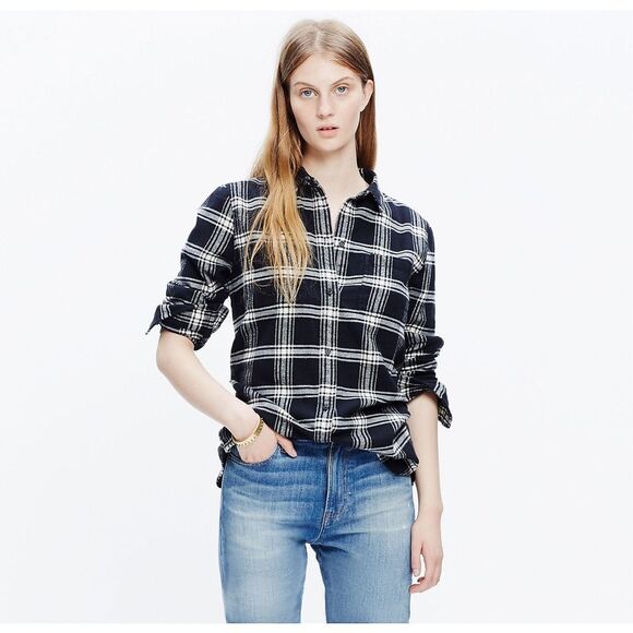 Madewell Flannel Ex-Boyfriend Shirt in Rutherford Plaid | XS - Picture 1 of 8